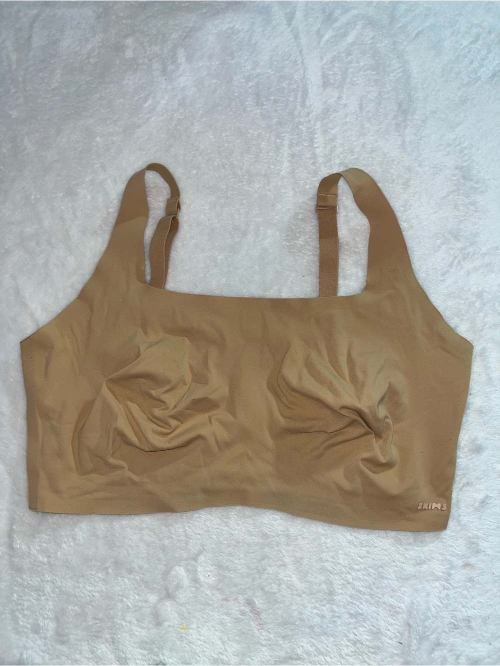 SKIMS DD Cup Large Seamless Wireless Beige Nude Square Neck Bralette No Pads